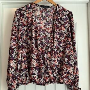 Sanctuary Floral Blouse - Purple, Red, White